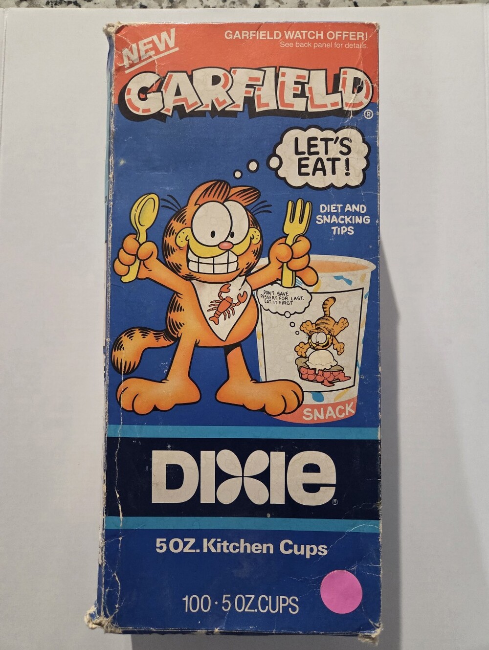 Vintage 1987 Garfield Dixie 5 oz Kitchen Cups Unopened 80s Nostalgia